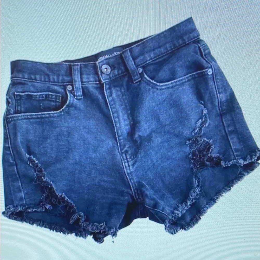 Women's Distressed Denim Athletic Shorts